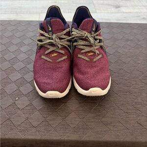Nike Burgundy and Navy Trainer Sneakers with Gold Accents